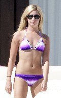 Ashley Tisdale in purple bikini