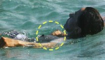 Barbara D'Urso nude in Topless swimming