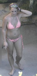 Britney Spears in pink bikini