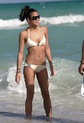 Cassie Ventura in white bikini