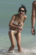 Cassie Ventura in white bikini