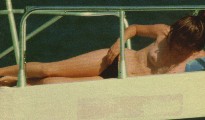 Chiara Mastroianni nude in Topless sunbathing