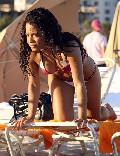 Christina Milian in bikini at the beach