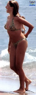 Claudia Gerini in brown bikini