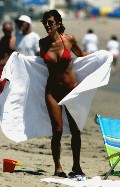 Courteney Cox in red bikini