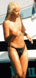 Donatella Versace nude in topless on a yacht