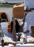 Eliza Dushku in rainbow bikini