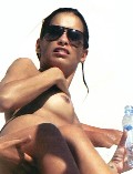 Fernanda Lessa nude in topless at the beach