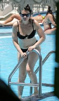 Fran Drescher in black bikini