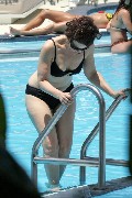 Fran Drescher in black bikini