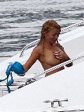 Geri Halliwell nude in topless on a yacht