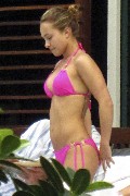 Hayden Panettiere in pink bikini