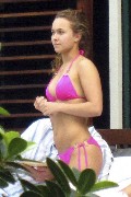 Hayden Panettiere in pink bikini
