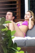 Hayden Panettiere in pink bikini
