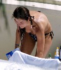 Helena Christensen nude in Topless sunbathing