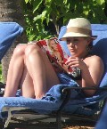 Hilary Duff in black bikini