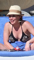 Hilary Duff in black bikini