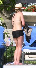 Hilary Duff in black bikini