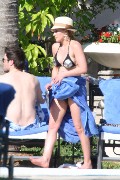 Hilary Duff in black bikini