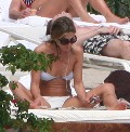 Jennifer Aniston in white bikini