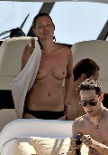 Kate Moss nude in topless on a yacht