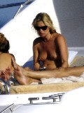 Kate Moss nude in topless on a yacht