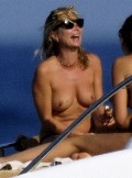 Kate Moss nude in topless on a yacht