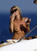 Kate Moss nude in topless on a yacht