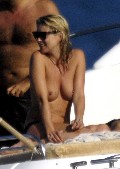 Kate Moss nude in topless on a yacht