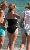 Katie Couric in black bikini