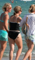 Katie Couric in black bikini