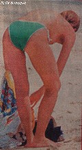 Kylie Minogue nude in topless at the beach