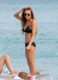 Lindsay Lohan in black bikini