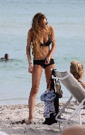 Lindsay Lohan in black bikini