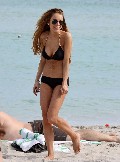 Lindsay Lohan in black bikini