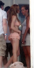 Lindsay Lohan in Jeremy Piven's birthday party