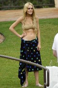 Lindsay Lohan in On The Set of  Machete
