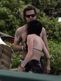 Lindsay Lohan in black bikini