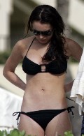 Lindsay Lohan in black bikini