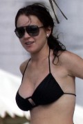 Lindsay Lohan in black bikini