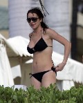 Lindsay Lohan in black bikini