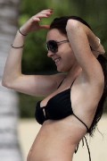 Lindsay Lohan in black bikini