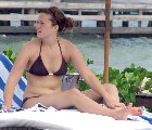 Mandy Moore in bikini at the beach