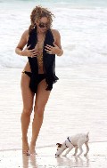 Mariah Carey in black bikini
