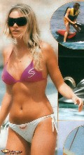 Martina Stella in pink bikini