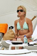 Mena Suvari in green bikini
