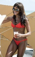 Naomi Campbell in red bikini