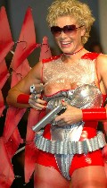 Nell McAndrew nude in Dylon Recycled Fashion Show
