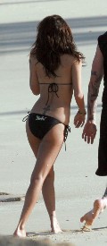 Nicole Richie in black bikini