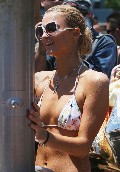 Paris Hilton in white bikini